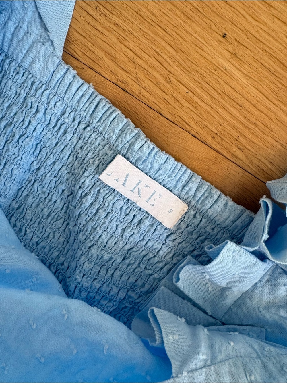 Light Blue Ruffled Strap Dress - Picture 4 of 6